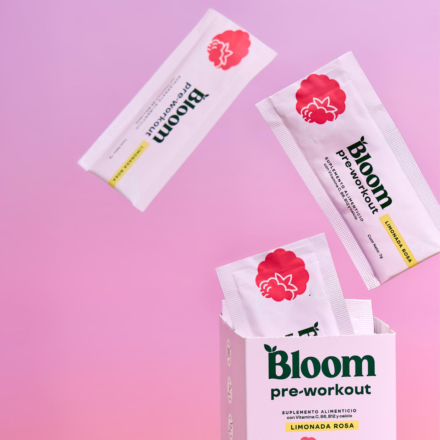 Pre Workout Sabor Limonada Rosa 14 Sobres