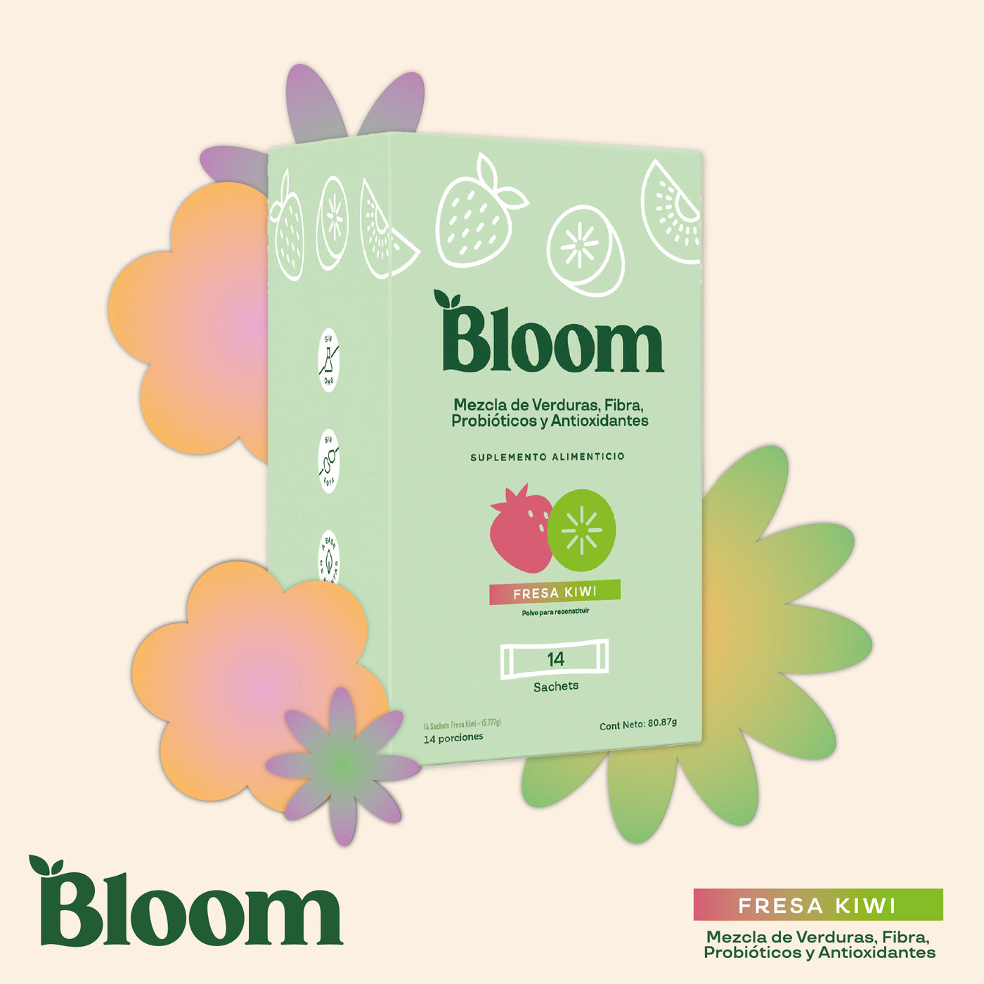 Greens Sabor Fresa Kiwi 14 Sachets