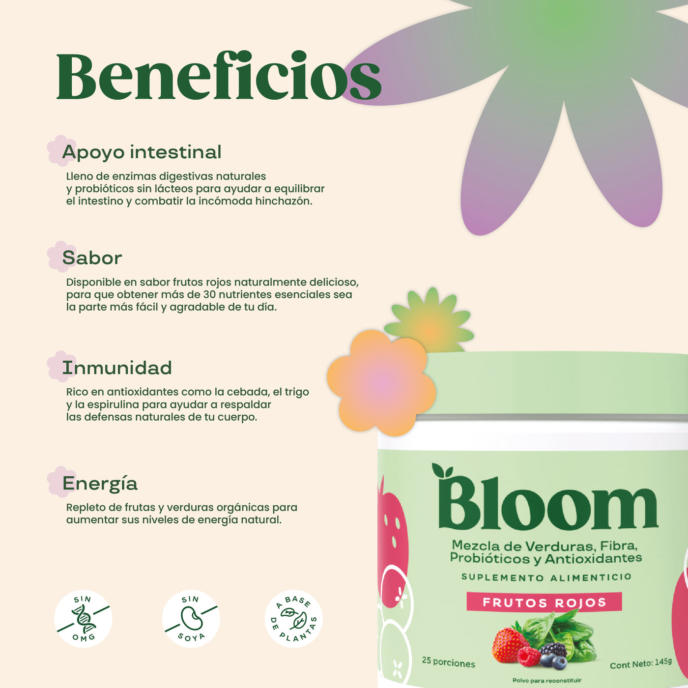 Greens Sabor Frutos Rojos - 25 Porciones