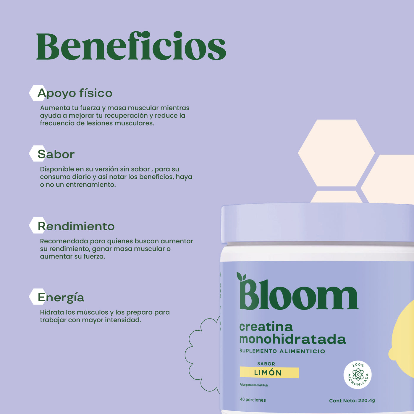 Creatina Sabor Limón - 25 Porciones Limón