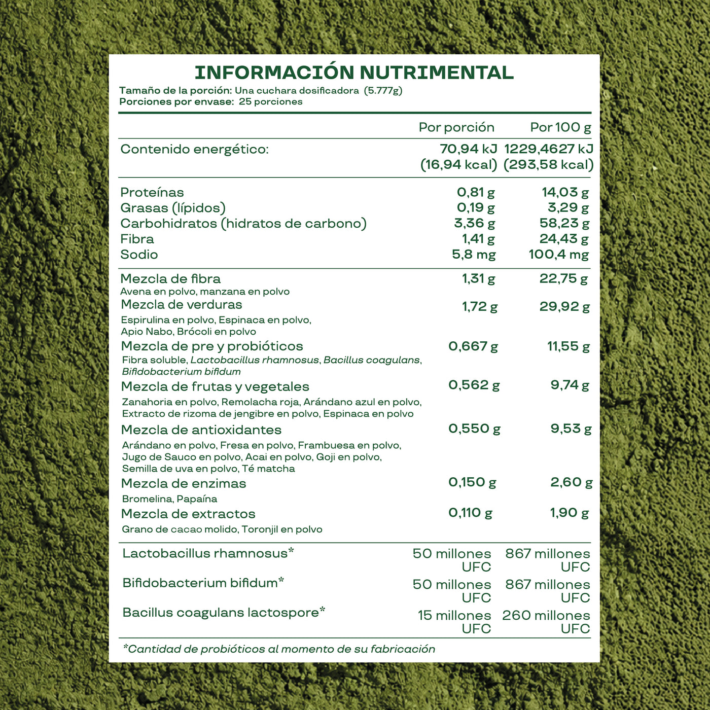 Green Sabor Mango - 25 Porciones